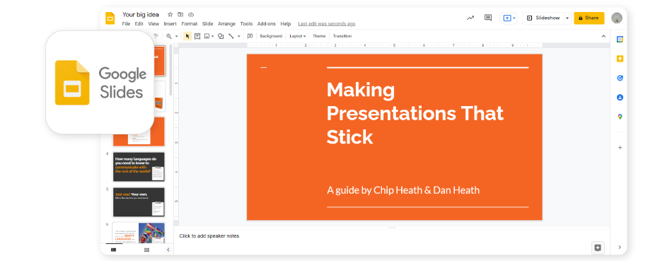 google slide for presentation