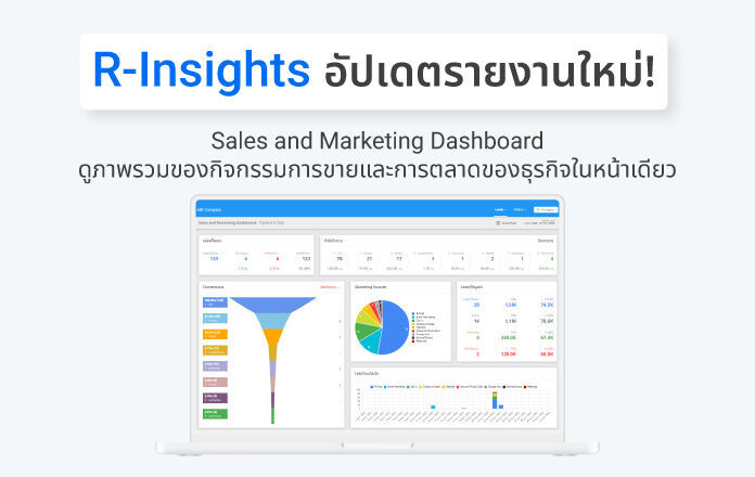 R-Insights อัปเดตรายงานใหม่ Sales and Marketing Dashboard ดูภาพรวมของกิจกรรมการขายและการตลาดของธุรกิจในหน้าเดียว